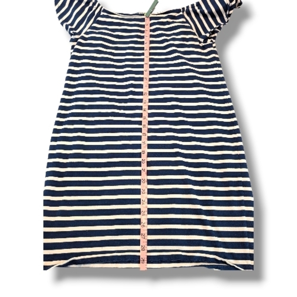 LAUREN RALPHLAUREN navy striped off shoulder fluttersleeve bodycon dress, PL - Picture 5 of 6